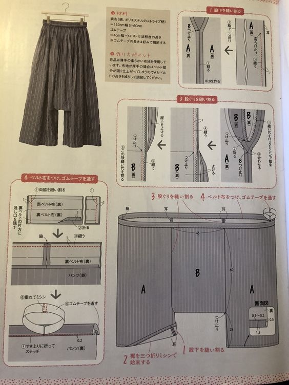 как сшить японские летние женские юбку-брюки