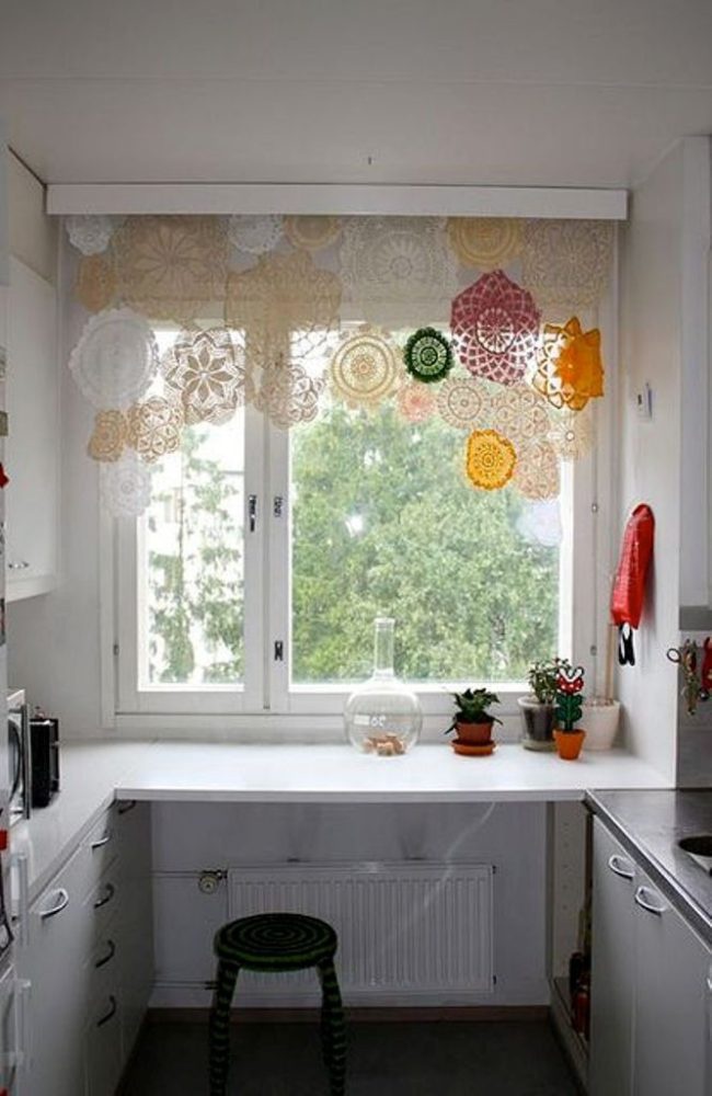 необычые шторы на кухню