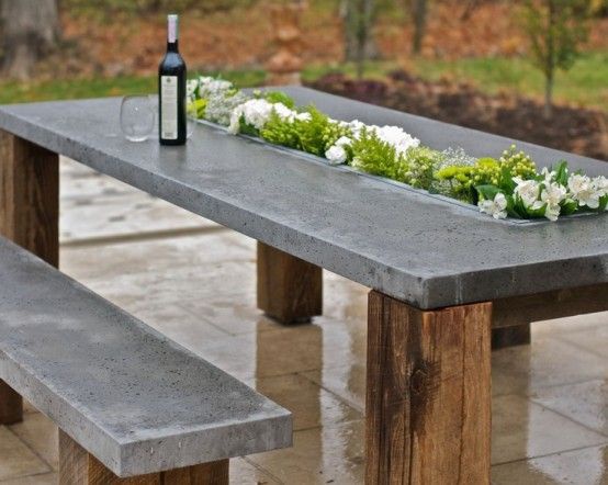 Столы из бетона – технология изготовления в домашних условиях