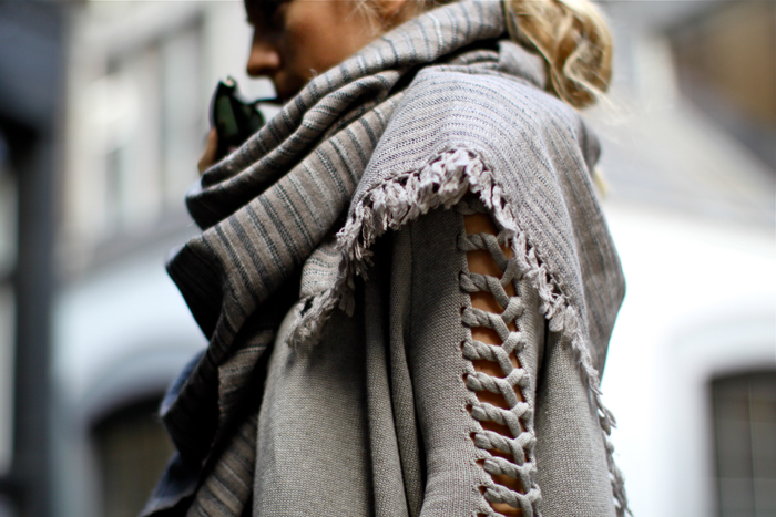свитер с плетением